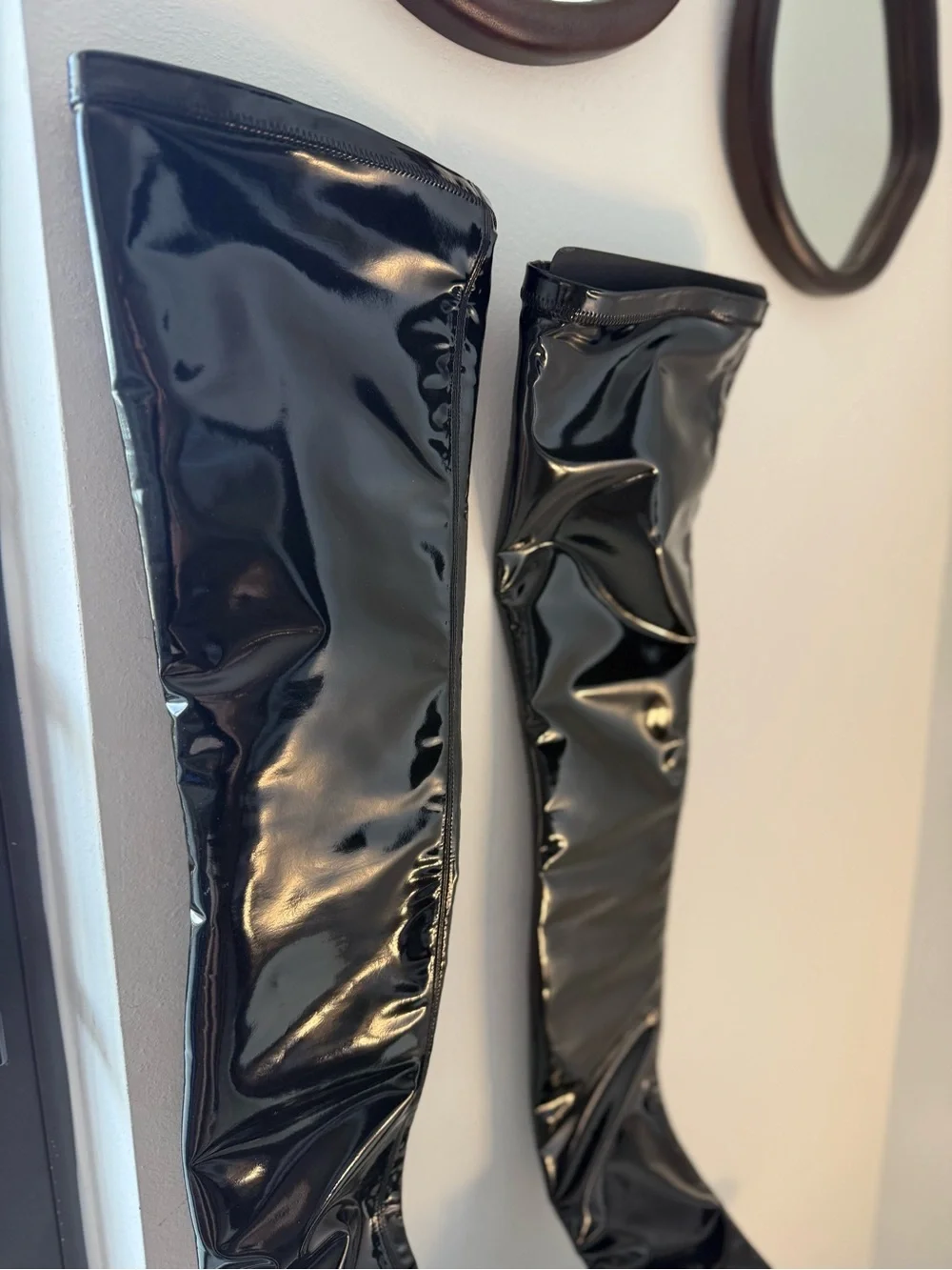 New Saint Laurent Betty Vinyl Over-The-Knee Boots $2,150 41